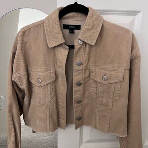 Forever 21 Beige Corduroy Jean Jacket